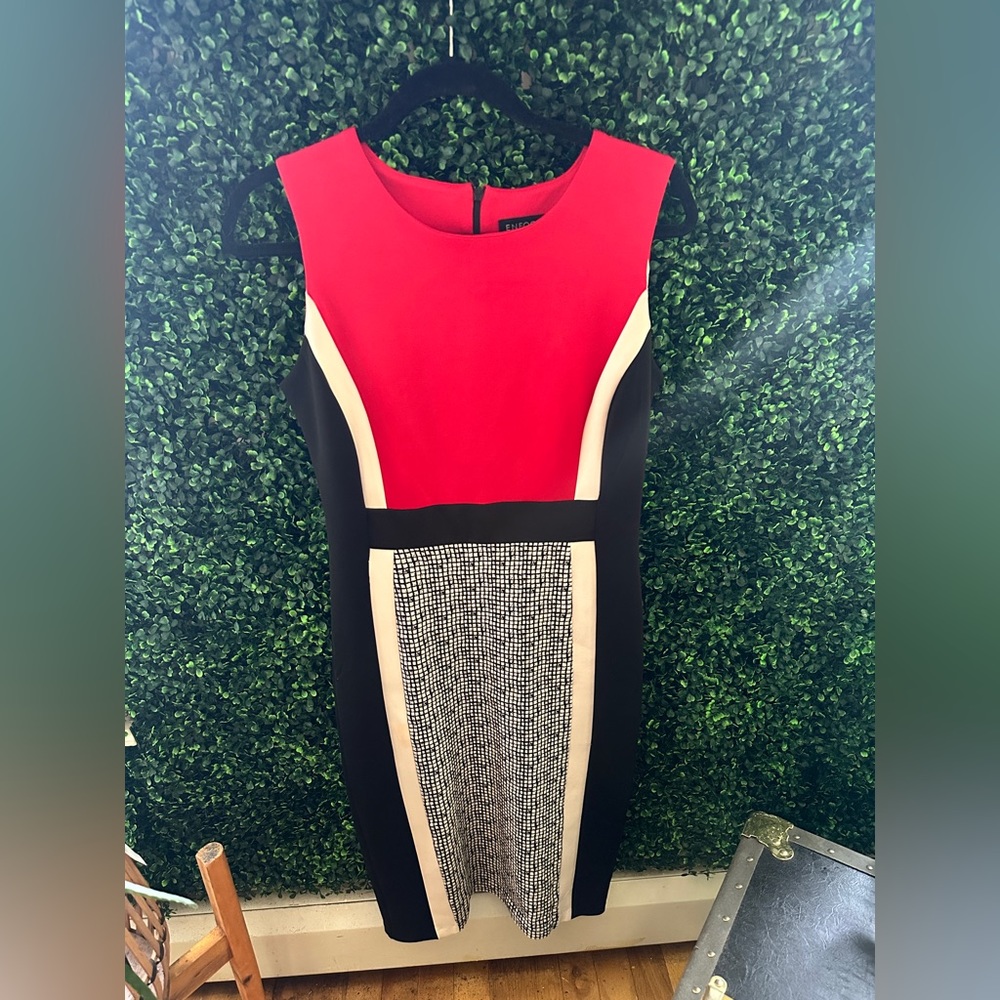 Enfocus Studio Red, White & Black Dress